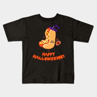 Happy Halloweenie Hot Dog Kids T-Shirt